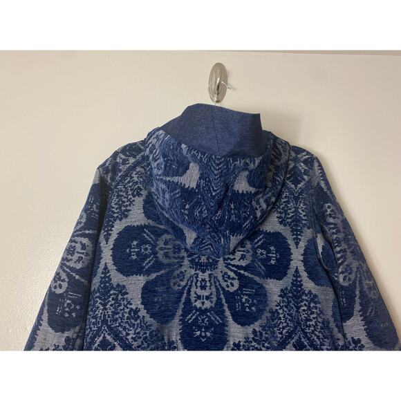 ANTHROPOLOGIE COAT BLUE CHENILLE TAPESTRY PARKA LONG JACKET BOHO OVERSIZED FALL - Picture 14 of 16